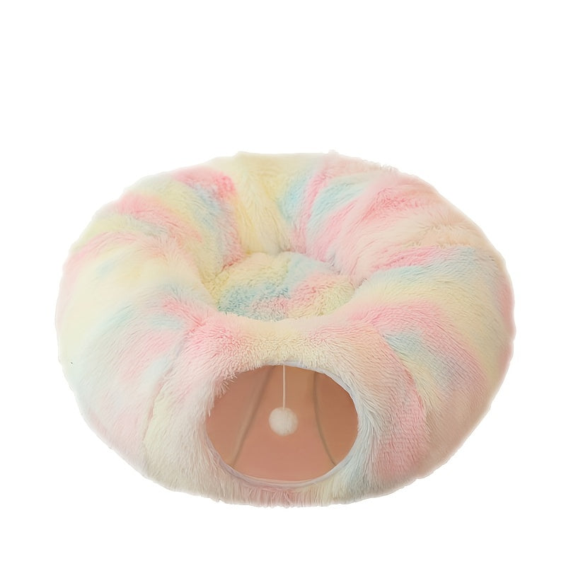 Round Plush Cat Tunnel Nest