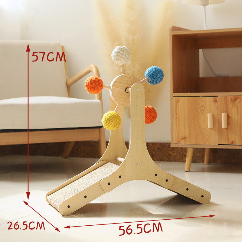 Wood Rotary Scratch Board Sisal Toy
