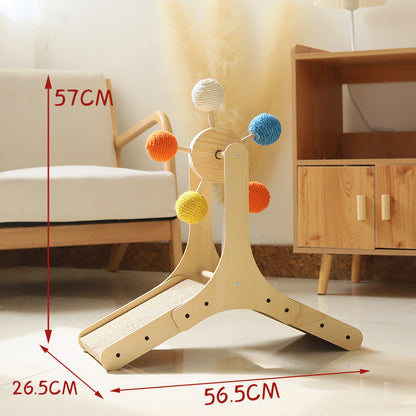 Wood Rotary Scratch Board Sisal Toy