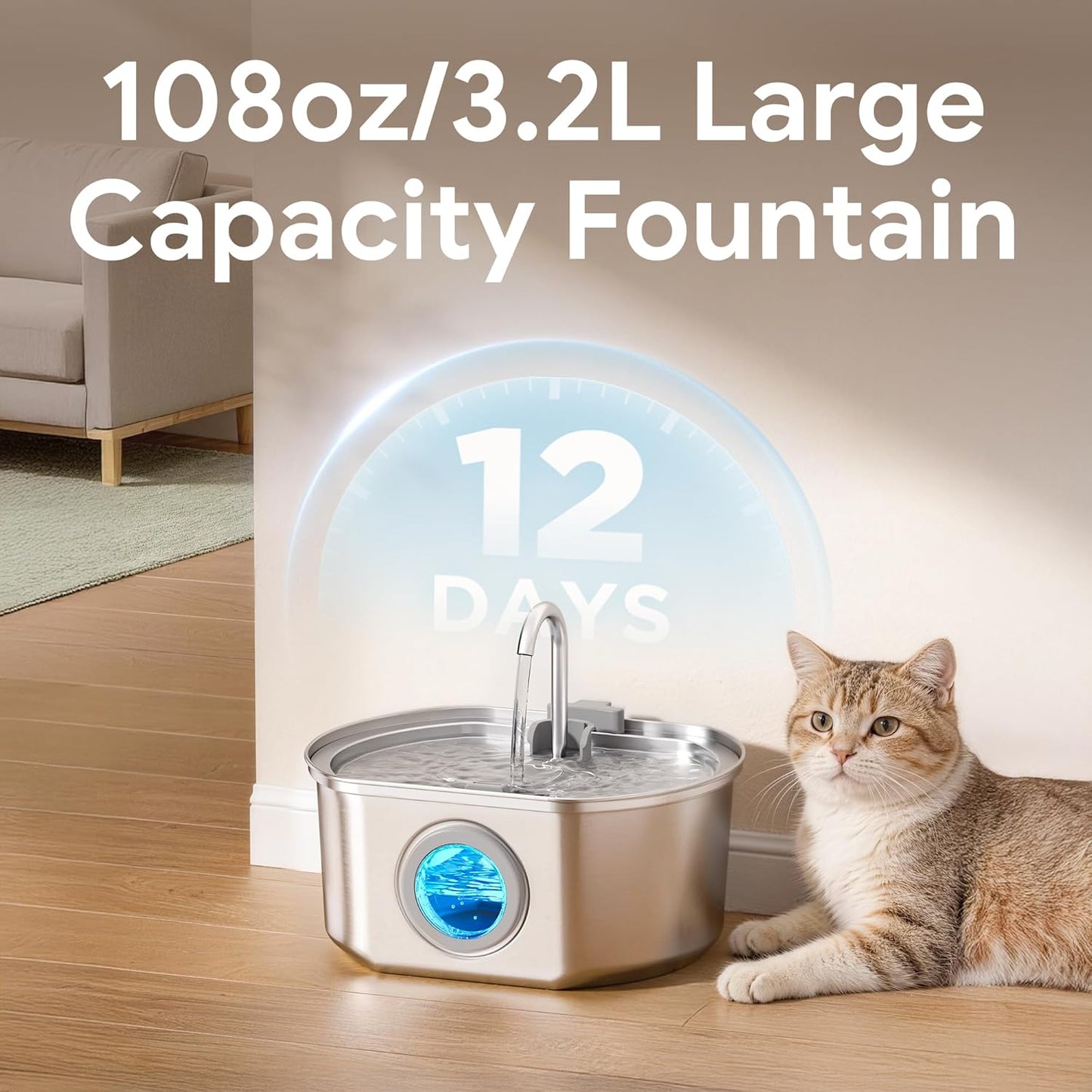 Automatic Cat Drinking Fountain