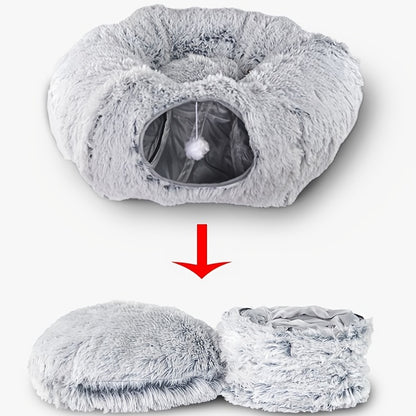 Round Plush Cat Tunnel Nest