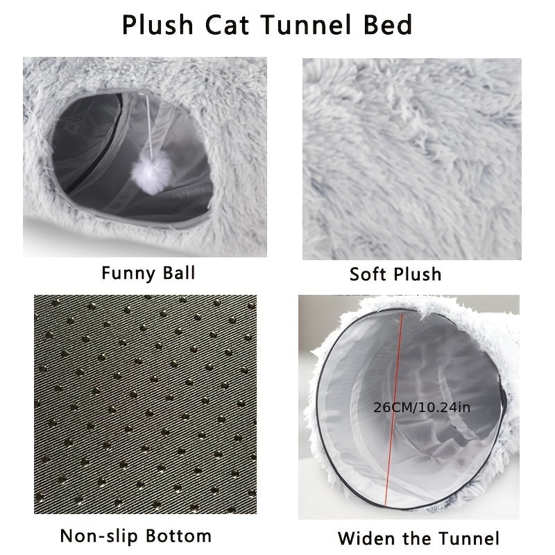 Round Plush Cat Tunnel Nest